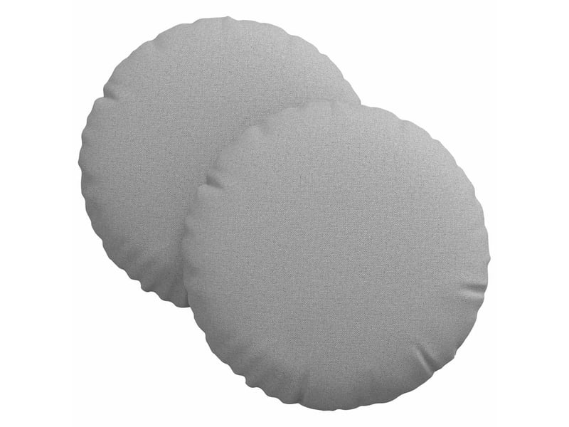 Lot de 2 coussins de siège, coussins décoratifs tissu gris nuage ø30 x 13 cm cf59833 - Conforama A