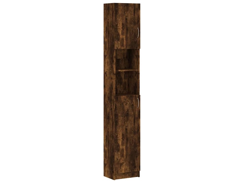  Armoire de bain, cabinet de salle de bain chêne fumé 32x25,5x190 cm bois d'ingénierie cf64975  - Conforama A
