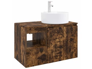 Ensemble de mobilier de salle de bain 2 pc chêne fumé cf64089