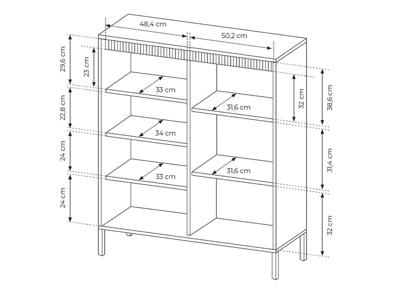  Buffet hatolaro, armoire 5 étagères, 104x40x123h cm noir Hatolaro - Conforama C