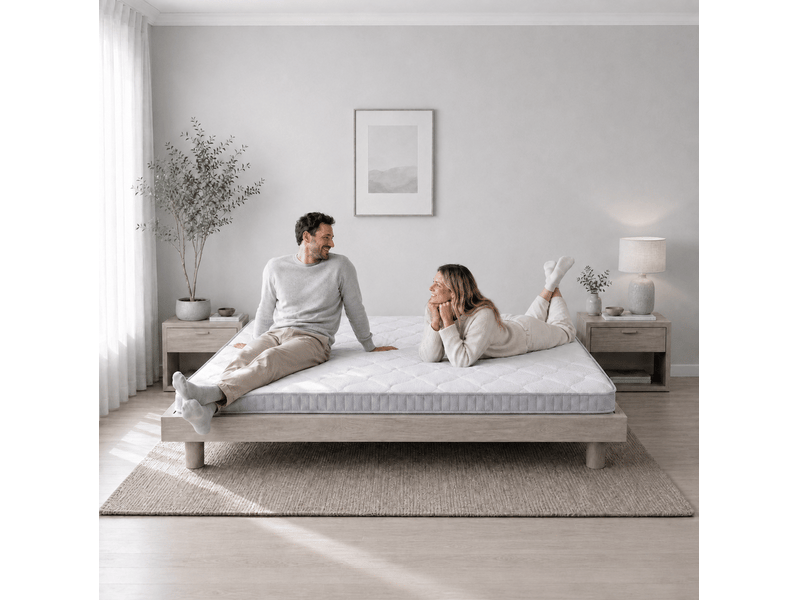  Matelas à ressorts ensachés tcqpz 140 x 200 x 10 cm 7 zones h3 mousse blanc  - Conforama B