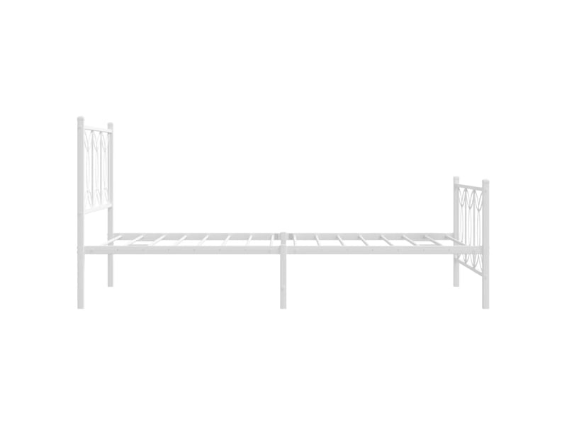  Lit simple- lit adulte -  cadre de lit métal sans matelas et pied de lit blanc 100x200 cm  - Conforama D