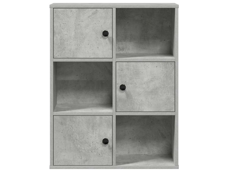 Bibliothèque, meuble de rangement salon gris béton 60x24x76,5 cm bois d'ingénierie  - Conforama E