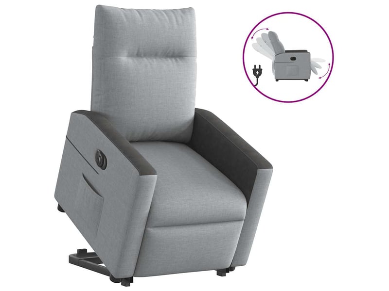  Fauteuil inclinable électrique, fauteuil relax salon gris clair tissu shl85183  - Conforama B
