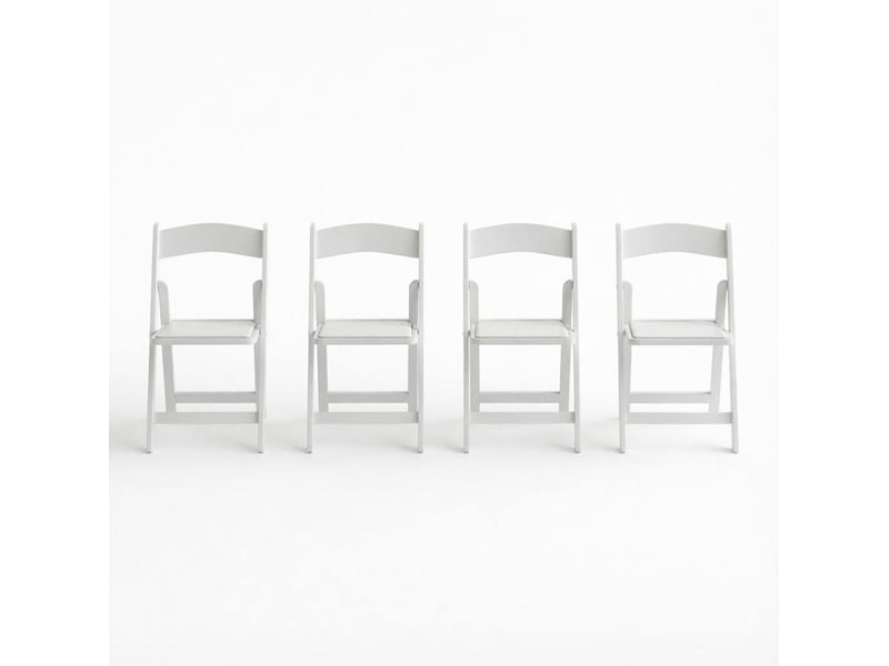  Lot de 4 chaises pliantes 44x45x78 cm – blanc – assise rembourrée en simili cuir – usage polyvalent  - Conforama D