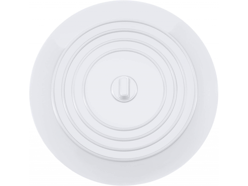  Bouchon de baignoire en silicone, bouchon d'évier, diamètre 15,3 cm, bouchon de vidange universel (1 pièce, blanc)  - Conforama A