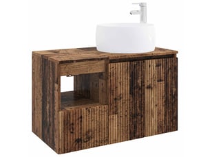 Ensemble de mobilier de salle de bain 2 pc bois ancien cf64039