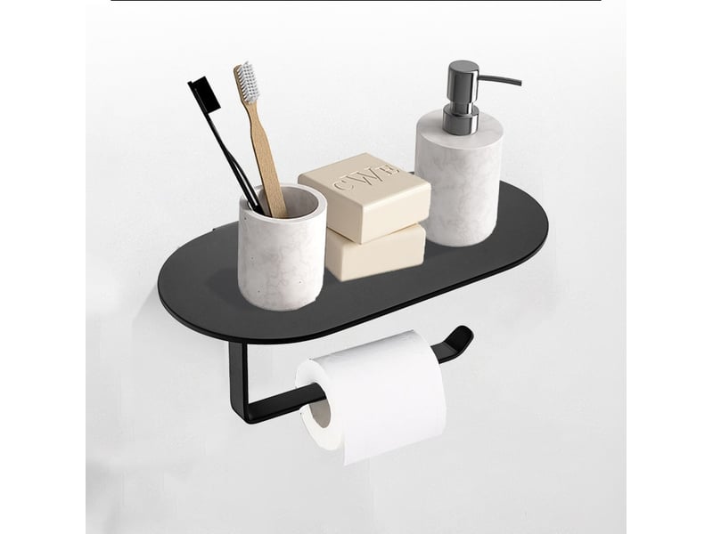  Porte-papier wc, porte papier toilette avec tablette 15cm, porte rouleau papier toilette  - Conforama E