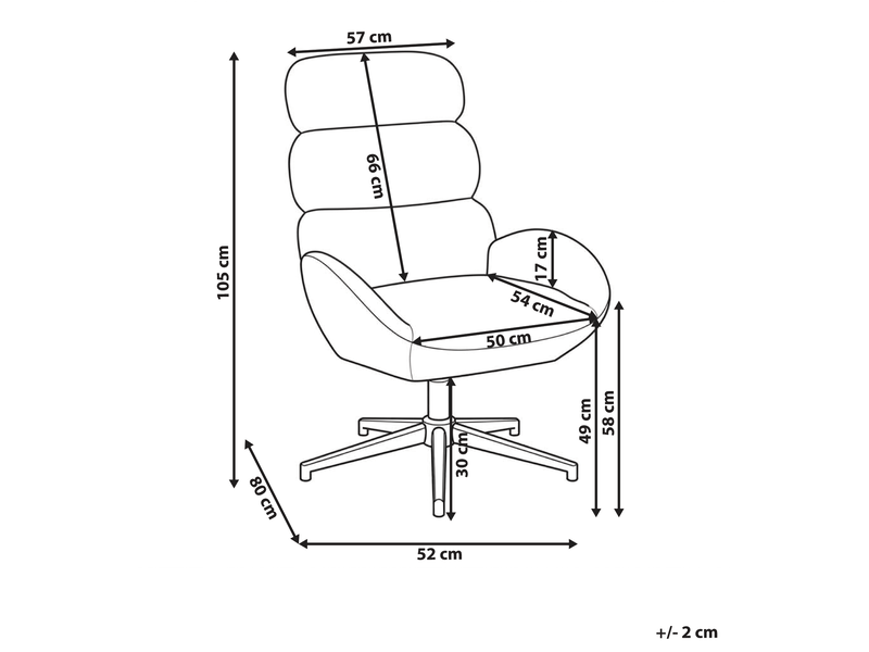  Fauteuil pivotant aalborg tissu beige clair  - Conforama C