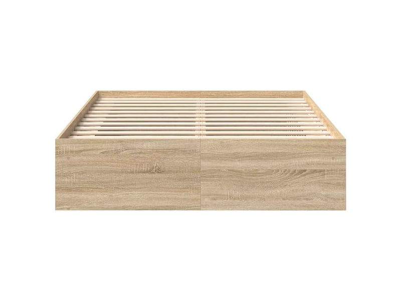  Lit double- lit adulte -  cadre de lit sans matelas chêne sonoma 120x190 cm  - Conforama D