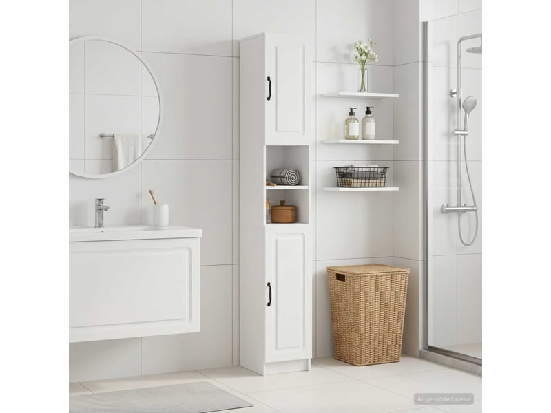  Colonne de salle de bain avec étagère ouverte utrecht blanc  - Conforama B