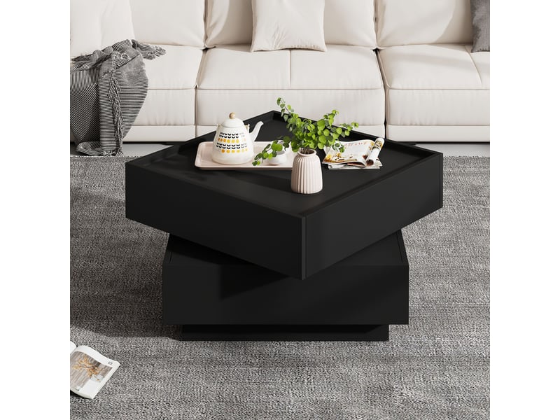  Table basse carrée noir - 60x60 cm table basse noir - Conforama D