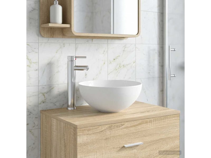 Lavabo de salle de bain avec robinet et drain chrome shl6151 - Conforama B