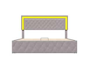 Lit coffre 160x200 cm <strong></strong> <strong></strong> coloris beige
