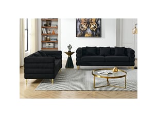 Canapé moderne - un ensemble de canapés modernes, doux et en forme de nuage, 205.7 x 81 x 71 cm, noir, réf. W3349s00154