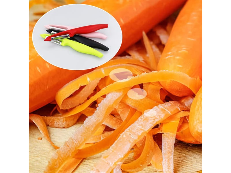  Lot de 4 éplucheurs pivotants pour fruits et légumes - lame en acier inoxydable avec poignée antidérapante - outil de cuisine  - Conforama D