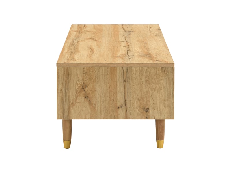  Table basse avec 2 tiroirs et éclairage led pour salon en mdf 110×50×40 cm couleur bois  - Conforama D