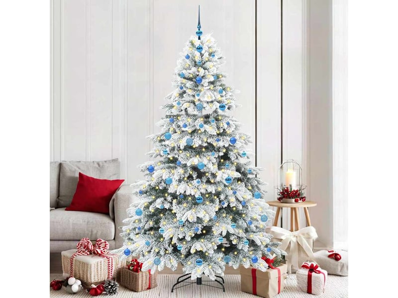  Sapin de noël, arbre de noël artificiel avec 300 led blanc 210 cm pe et pvc cf61213  - Conforama B
