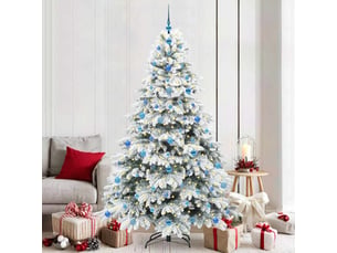Sapin de noël, arbre de noël artificiel avec 300 led blanc 210 cm pe et pvc cf61213