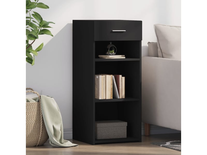  Buffet - bahut - meuble de rangement noir 40x42,5x93 cm bois d'ingénierie  - Conforama B