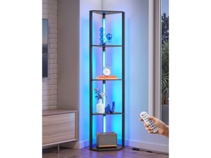 Lampadaire led 163 cm rgbw blanc ajustable 4 étagères modes et musique avec telecommande