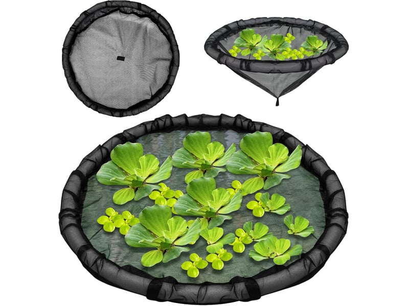  Île flottante de protection pour plantes – panier rond avec filet fin, barrière anti-poissons pour bassin et étang-45cm  - Conforama A
