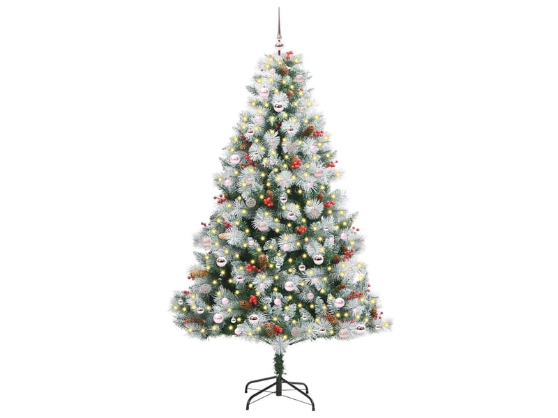  Sapin de noël, arbre de noël artificiel vert et blanc 240 cm cf61505  - Conforama C