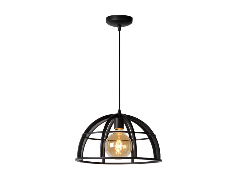 Suspension diam. 40 cm 1xe27 dimmable métal noir - lucide - dikra  - Conforama A