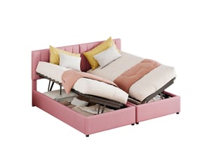 Lit avec rangement 180x200 cm WISHDOR coloris rose