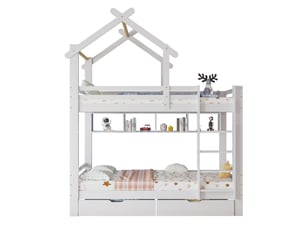 Lit avec rangement 90x200 cm MEUBLIV   coloris blanc
