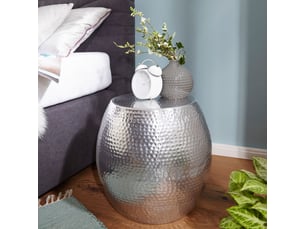 Table d'appoint ronde 42x42x42 cm en aluminium argenté