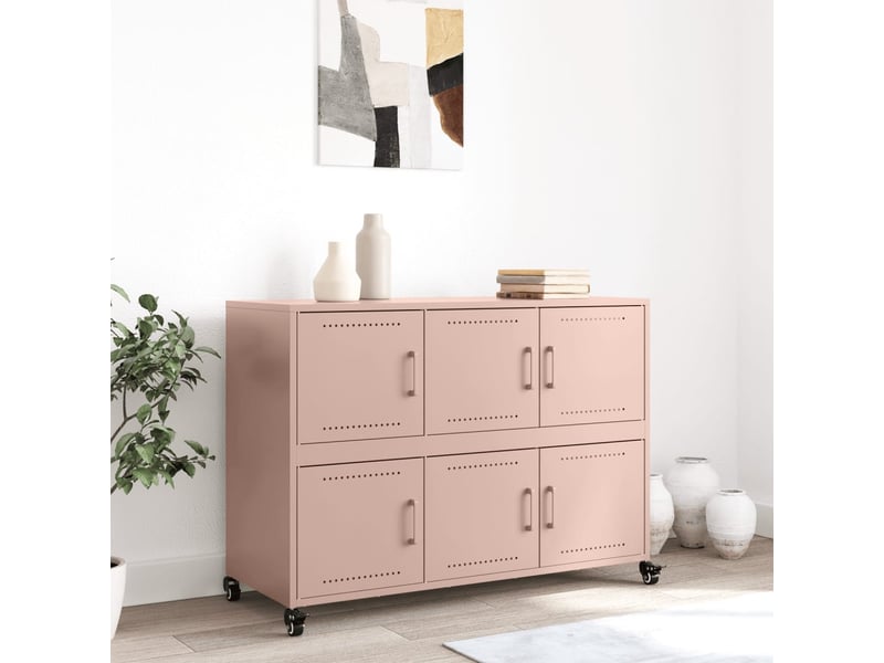 Buffet - bahut - meuble de rangement rose 100,5x39x72 cm acier - Conforama C