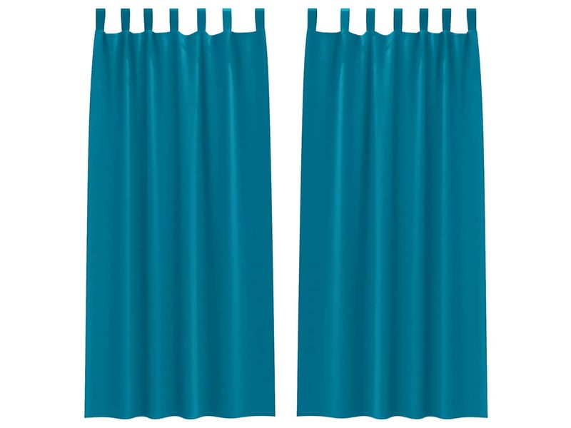 Lot de 2 rideaux occultants, rideaux black-out avec anneaux turquoise 260 x 140 cm cf44806 - Conforama A