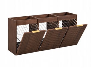 Ensemble de meubles bas flow noyer foncé 120 cm avec 3 paniers à linge