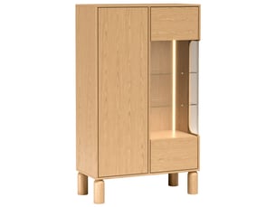 Vitrine coloris bois clair 8 étagère(s) SELSEY Sanden - 89 cmx145.7 cm