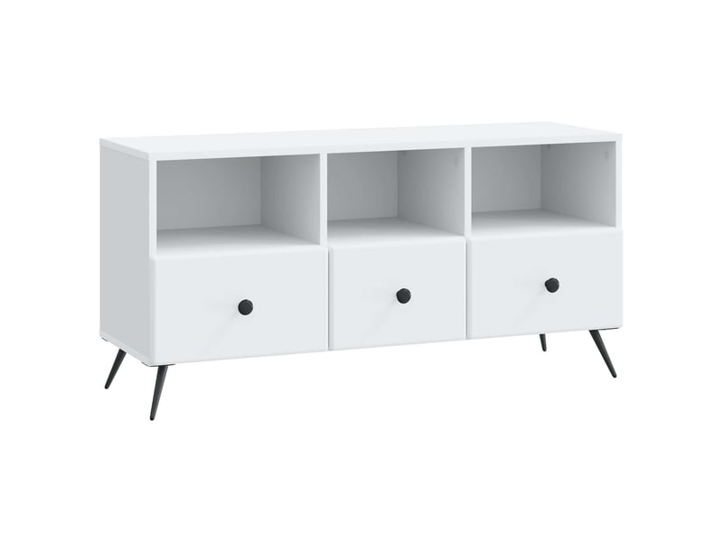  Meuble tv - banc tv - meuble de rangement blanc 102 x 34,5 x 50 cm bois d'ingénierie  - Conforama A