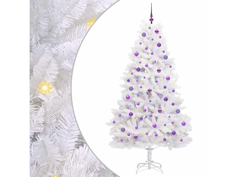 Sapin de noël, arbre de noël artificiel à branches articulées blanc 210 cm shl2956 - Conforama A