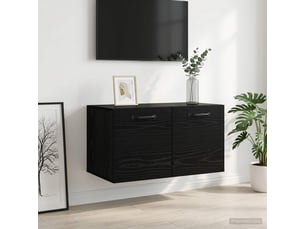 Meuble mural, meuble de rangement salon 60 x 36,5 x 35 cm bois d'ingénierie chêne noir