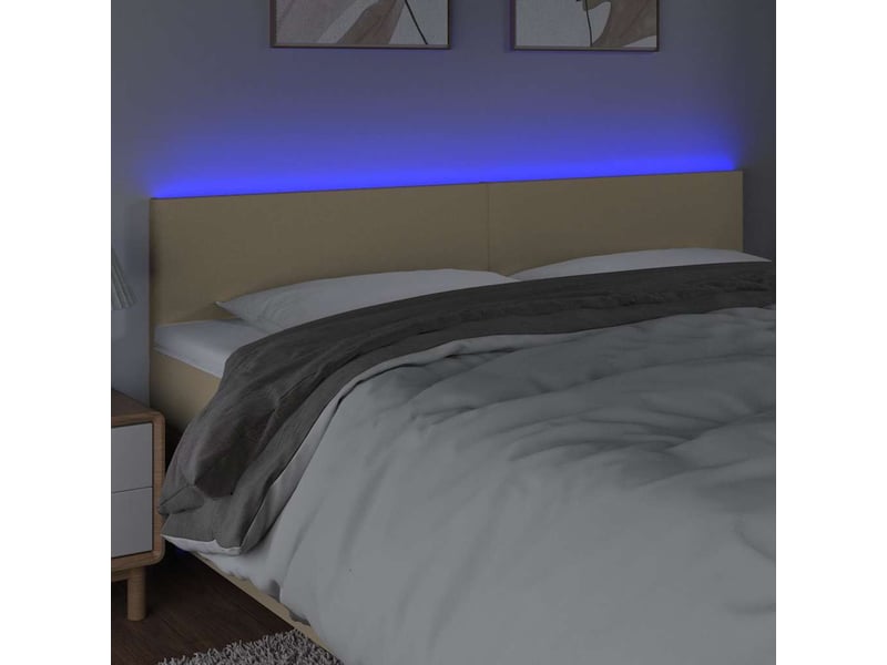  Tête de lit à led, décoration murale à led crème 160x5x7888 cm tissu pour lit adulte shl3600  - Conforama C