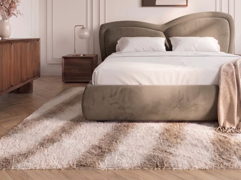 Bobochic lit bas daniela tissu velours lisse taupe 160x200 DANIELA - Conforama D