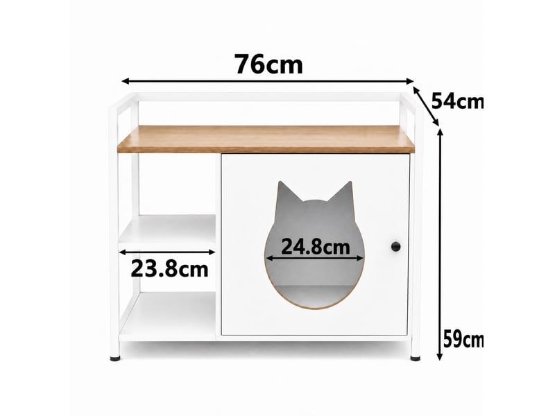  Table basse 76x54x59 cm avec rangement en mdf et métal couleur blanc et chêne clair, confort optimal  - Conforama C