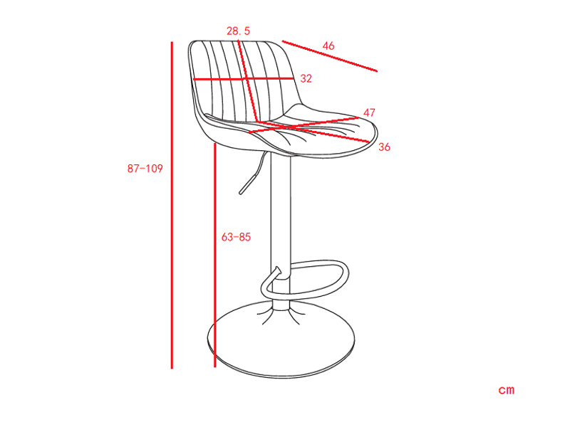 Tabouret de bar pivotant réglable en hauteur avec dossier ergonomique et assise en velours vert, base métallique - Conforama D