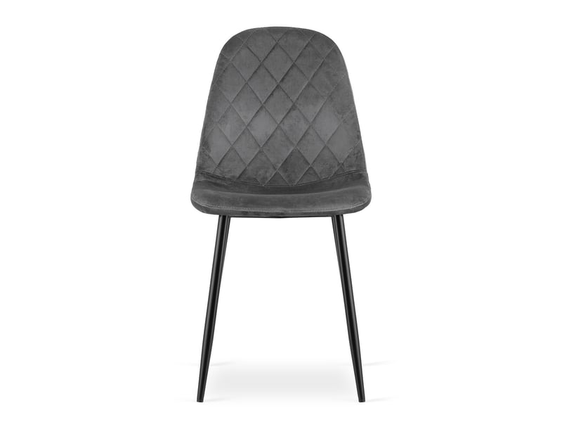  Chaise asti en velours gris foncé avec pieds en métal  - Conforama B