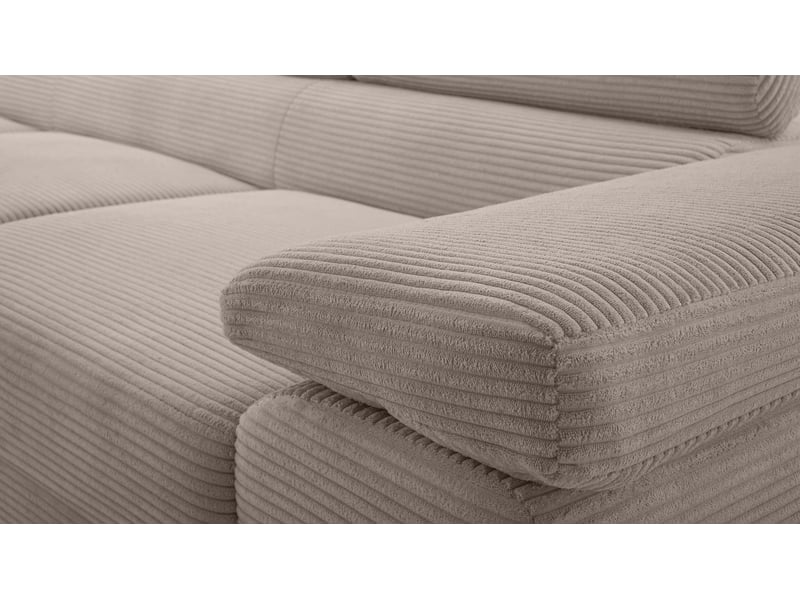  Canapé d’angle en velours côtelé arborio – 280 cm beige g Arborio - Conforama D