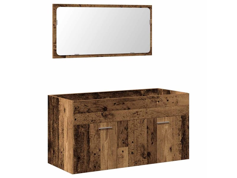  Armoire de salle de bain, cabinet de salle de bain et miroir vieux bois bois d'ingénierie cf65083  - Conforama A