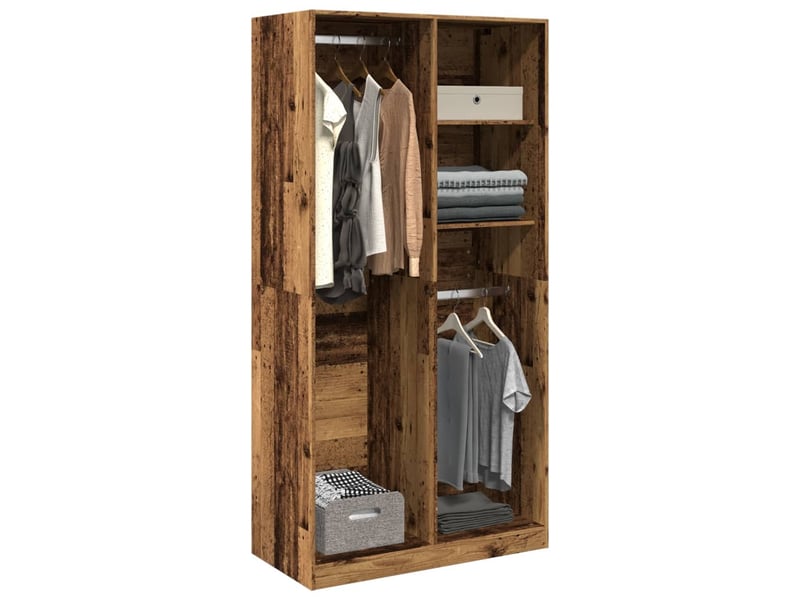  Garde-robe, armoire de rangement vieux bois 100x50x200 cm bois d'ingénierie shl62617  - Conforama B