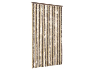 Rideau anti-mouches, moustiquaire marron foncé et beige 100x220 cm chenille cf43567