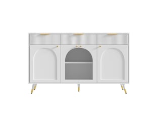 Buffet 4 porte(s)  3 tiroir(s) PANGIVO  - 140 cm coloris blanc 
