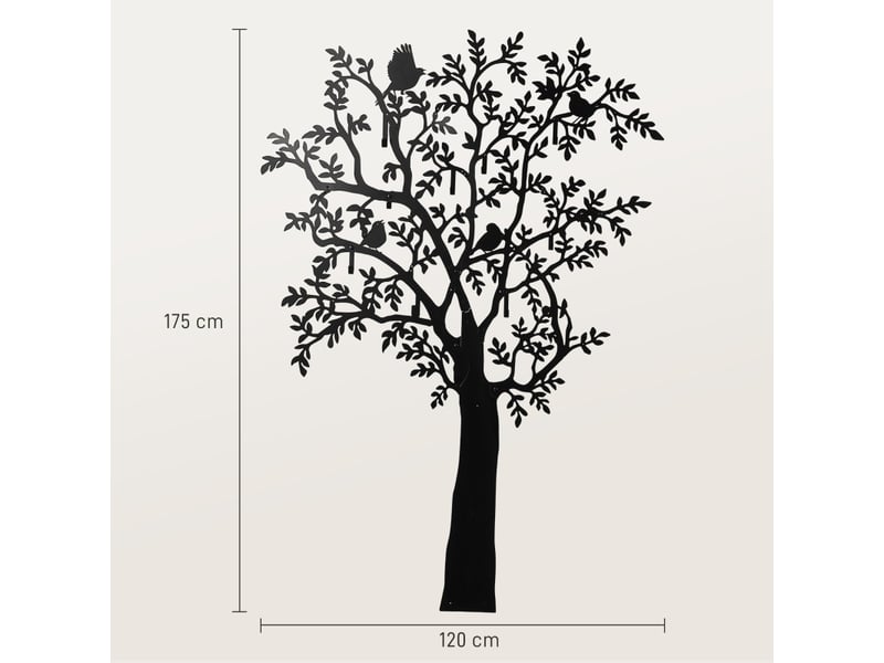  Porte-manteau mural, patère murale, motif arbre avec oiseaux, noir 837-585V00BK - Conforama C