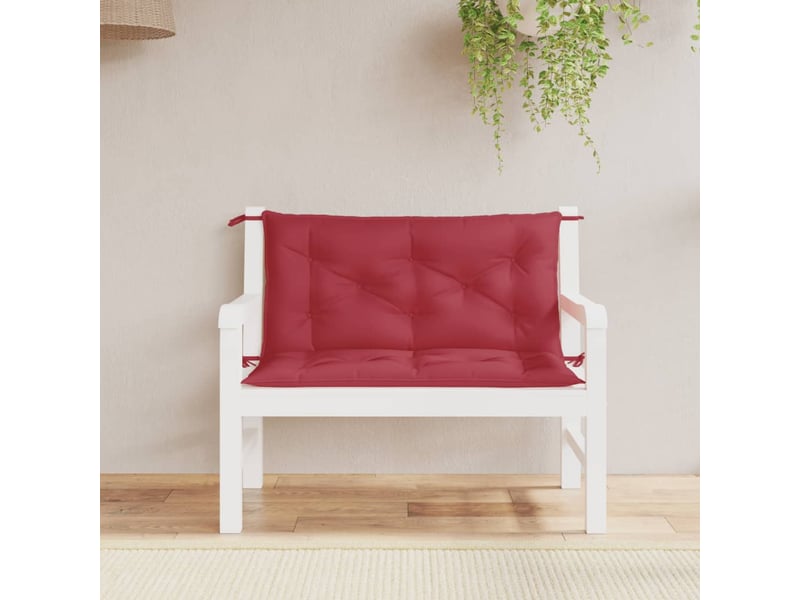  Lot de 2 coussins de banc de jardin, coussins d'assise rouge bordeaux tissu oxford cf58693  - Conforama B